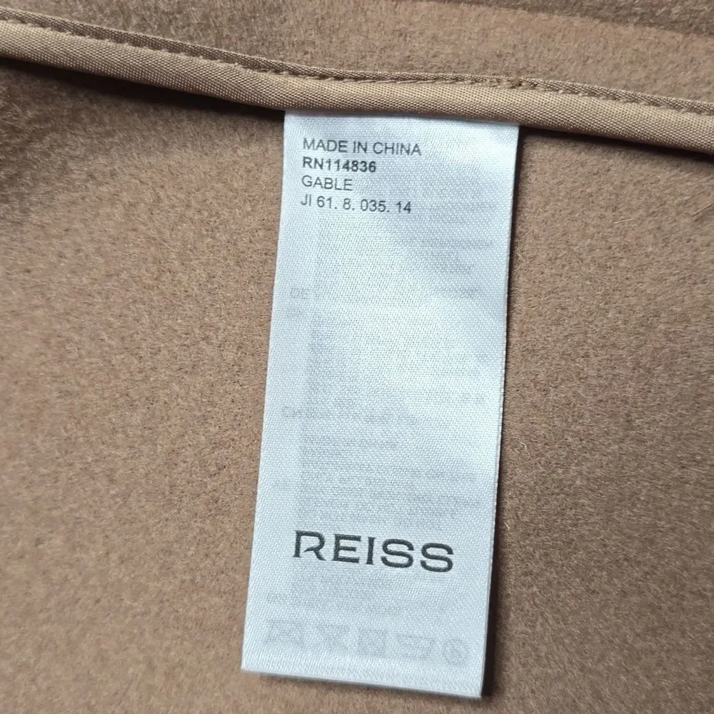 NWT Reiss Light Brown Gable Wool-Blend Single-Breasted Sz Med